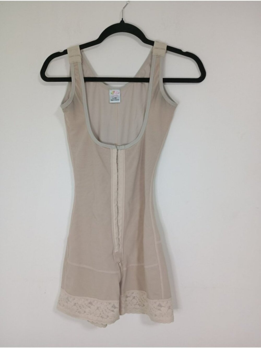 BF Fajas Shapewear Soft Line Bodysuit Trim Hook Size L-38 Made In Colombia